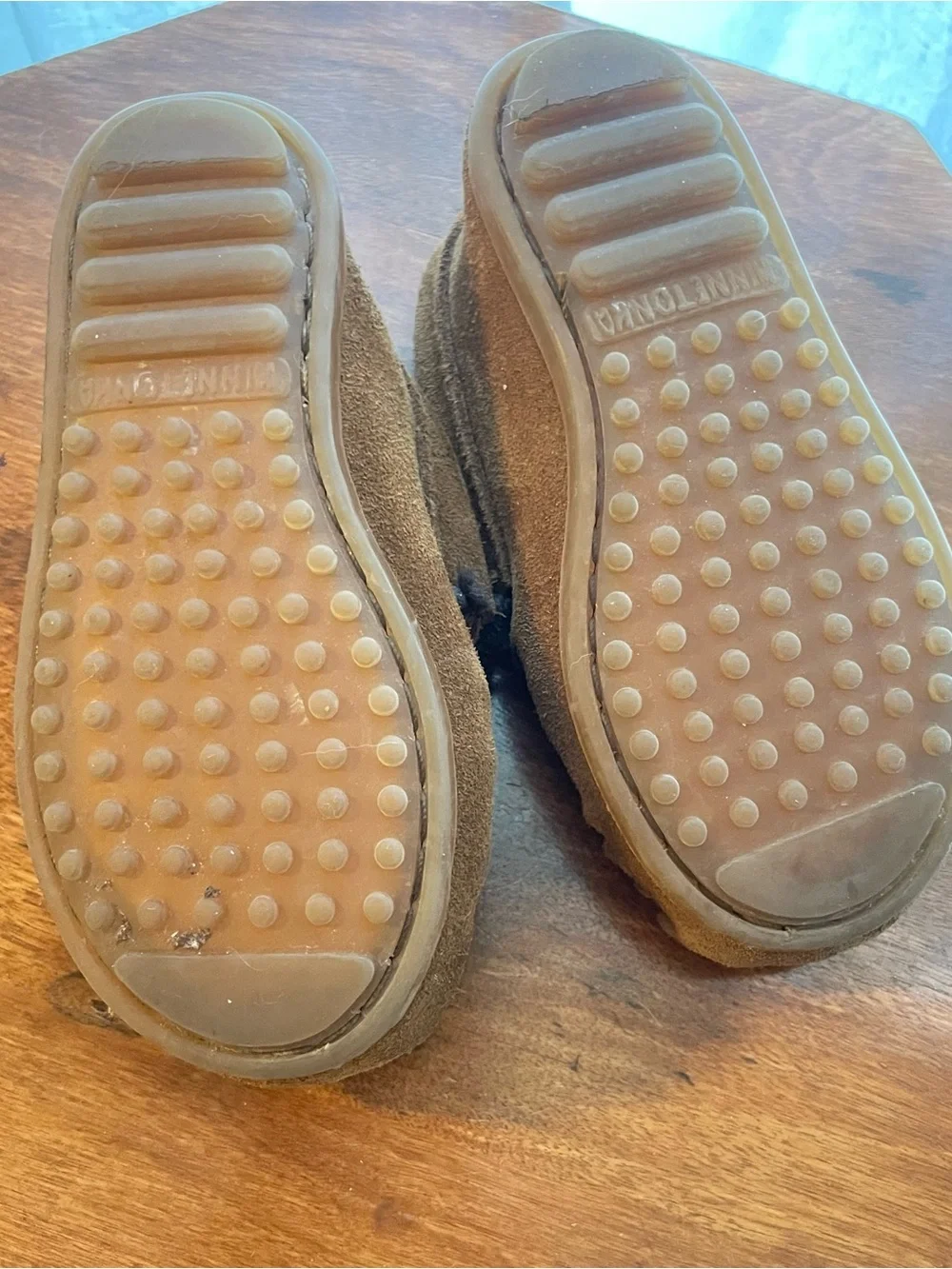 Minnenonka Kilty Toddler Sz 7 Brown Suede Moccasins with Fringe